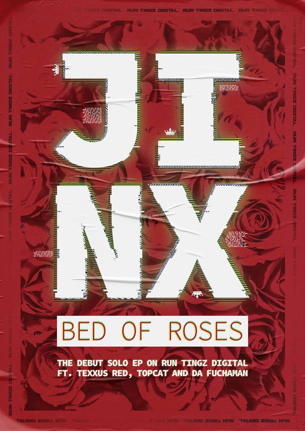 run tingz bed of roses poster mockup