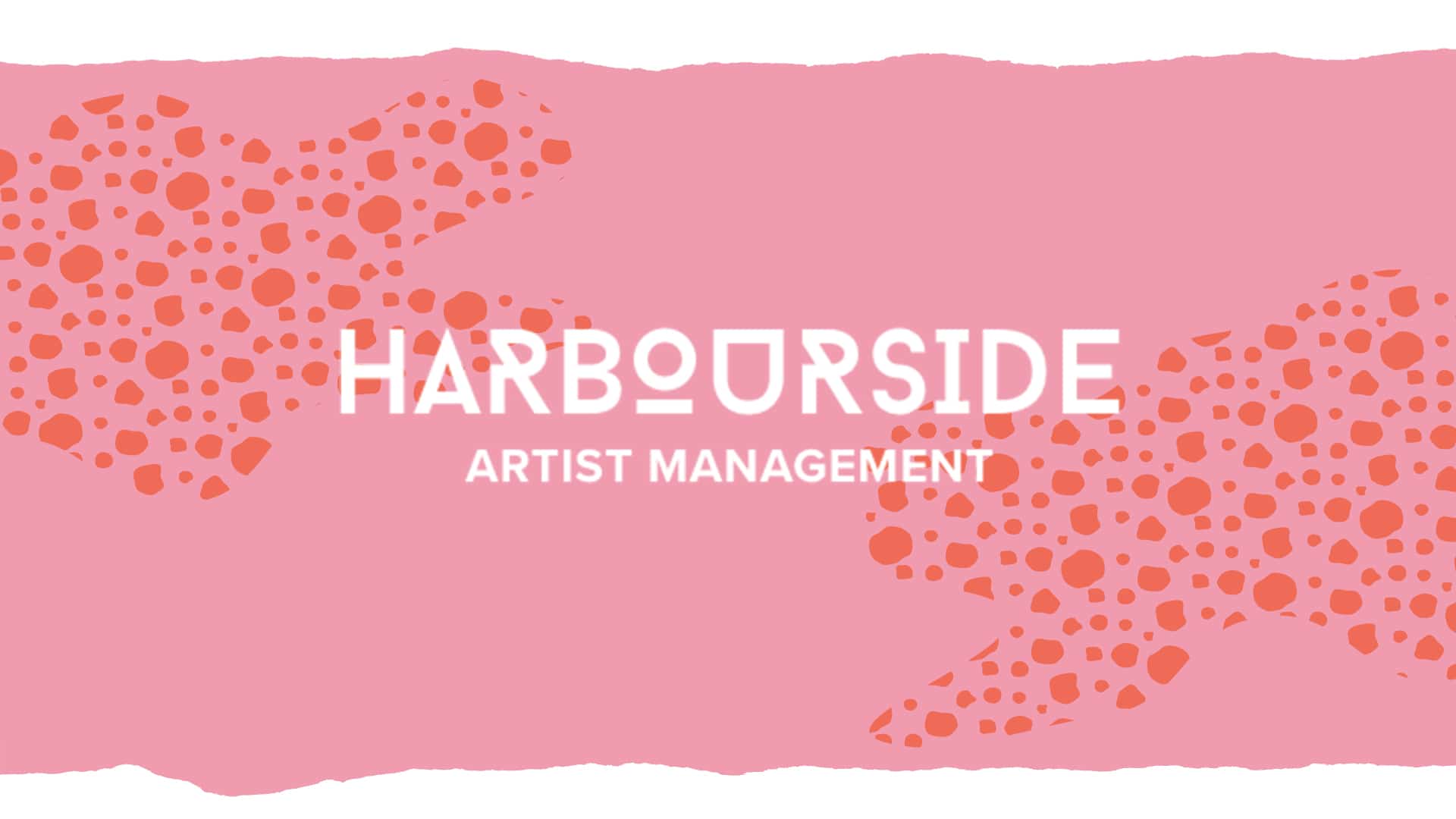 Harbourside artist management cover image with pink patterned background and white logo
